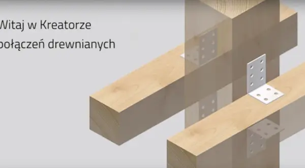Kreator połączeń drewnianych pokazuje, jak łączyć drewno konstrukcyjne za pomocą metalowych kątowników.