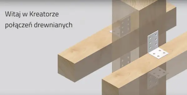 Kreator połączeń drewnianych pokazuje, jak łączyć drewno konstrukcyjne za pomocą metalowych kątowników.